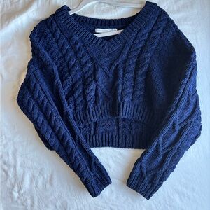 Altar'd State Deep Blue V-Neck Sweater